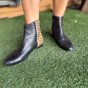Sabrina Ankle Boots - Leather with Cheetah Print Back (Spain) Size 39